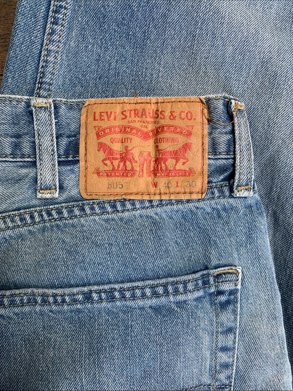 Levi's Men's Classic 505 Straight Light Wash Blue Denim Jeans.Pre-owned.Sz:39x29 - Picture 2 of 6